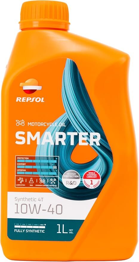 Repsol Smarter Synthetic 4T 10W-40 1 Litre. Motosiklet Yağı